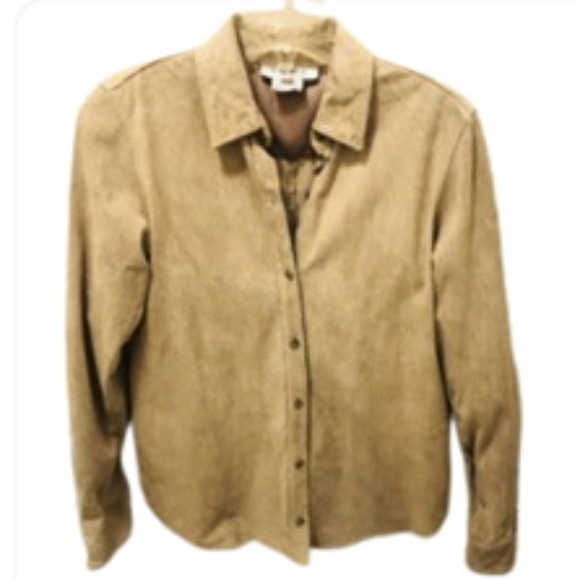 Ladies Small Suede Button Down Shirt - Picture 1 of 11